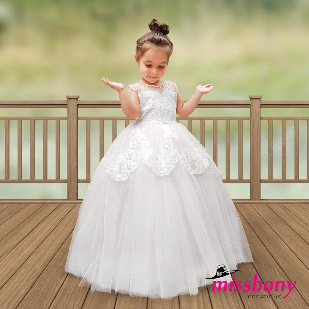 girls puffy and sequin evening dress CARIA