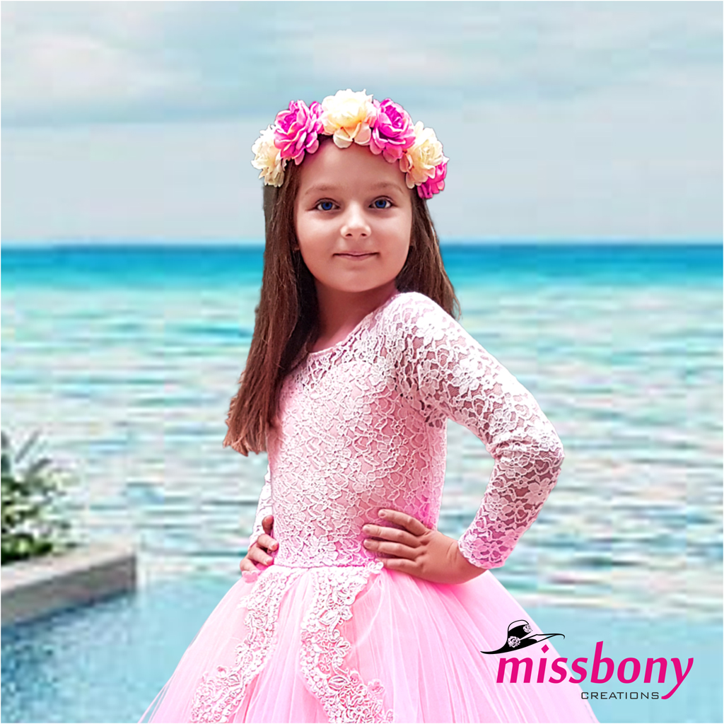 Girls floral crown for formal dress JULIETTE