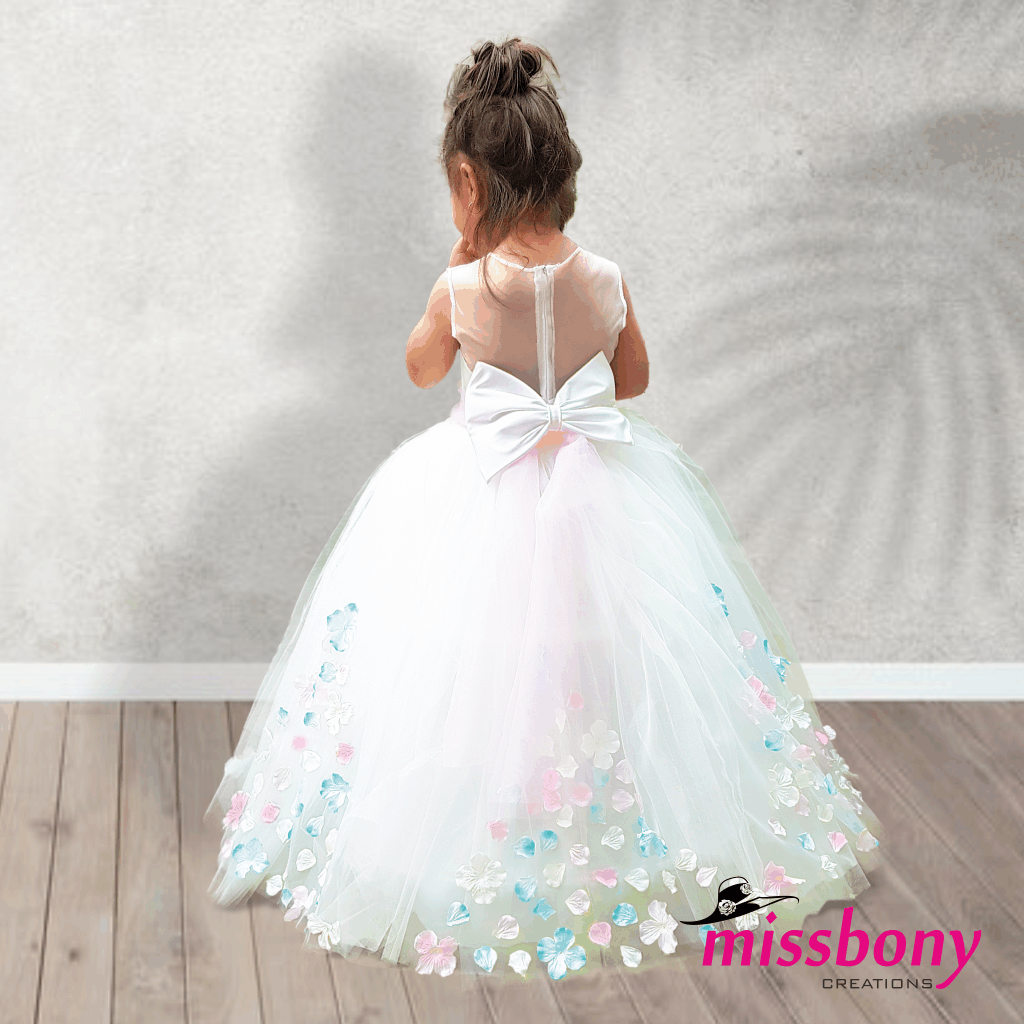 Adorned with floral appliqués evening gown ROSA
