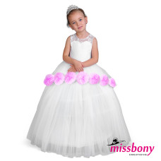 DANIELA, girl's pom-pom evening dress