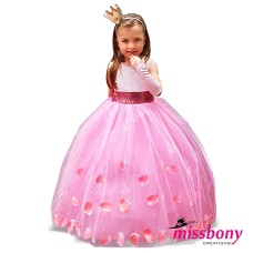 GLORIA, sequined and floral girl's formal dress