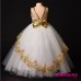 KALINA, Gold lace girls' formal dress