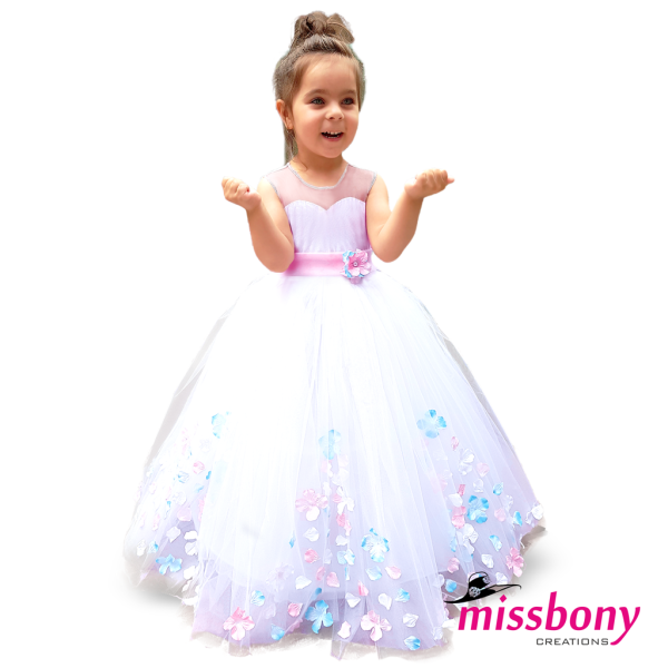 ROSA, girls' evening gown with flowers