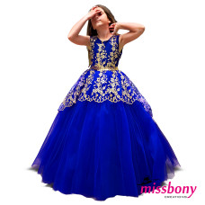 SCARLETT, gold glittery evening dress for girls
