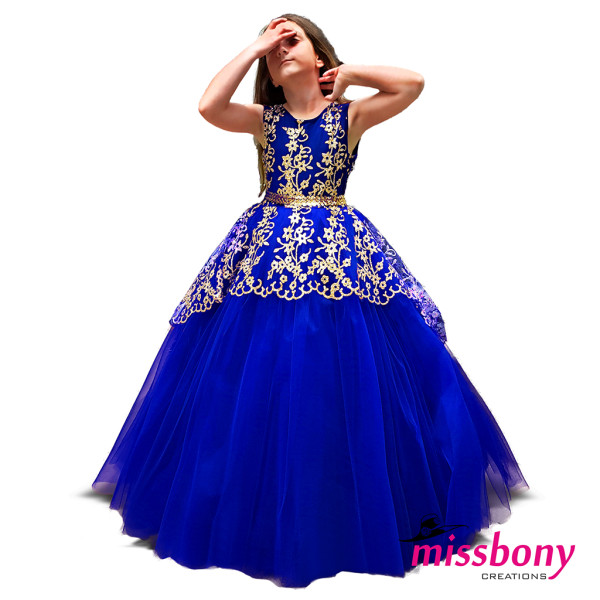 SCARLETT, gold glittery evening dress for girls